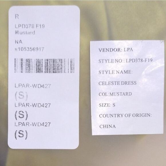 LPA Celeste Velvet Mini Dress Size S Faux Wrap Long Sleeve V-Neck Gold Party - Picture 11 of 15